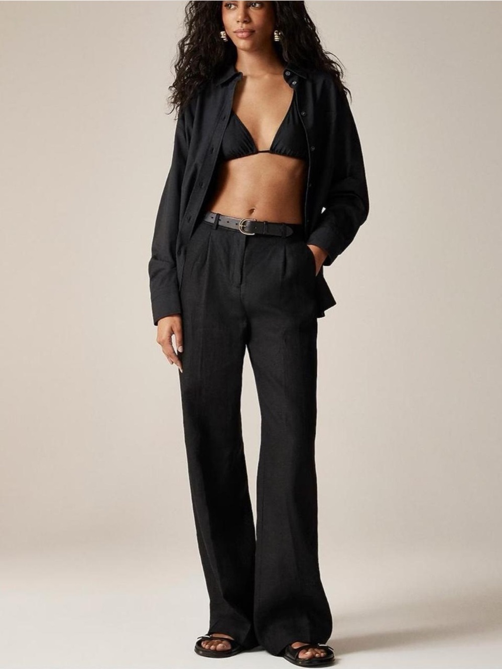 J. Crew Black Utility Patch Pocket Linen Pants 00